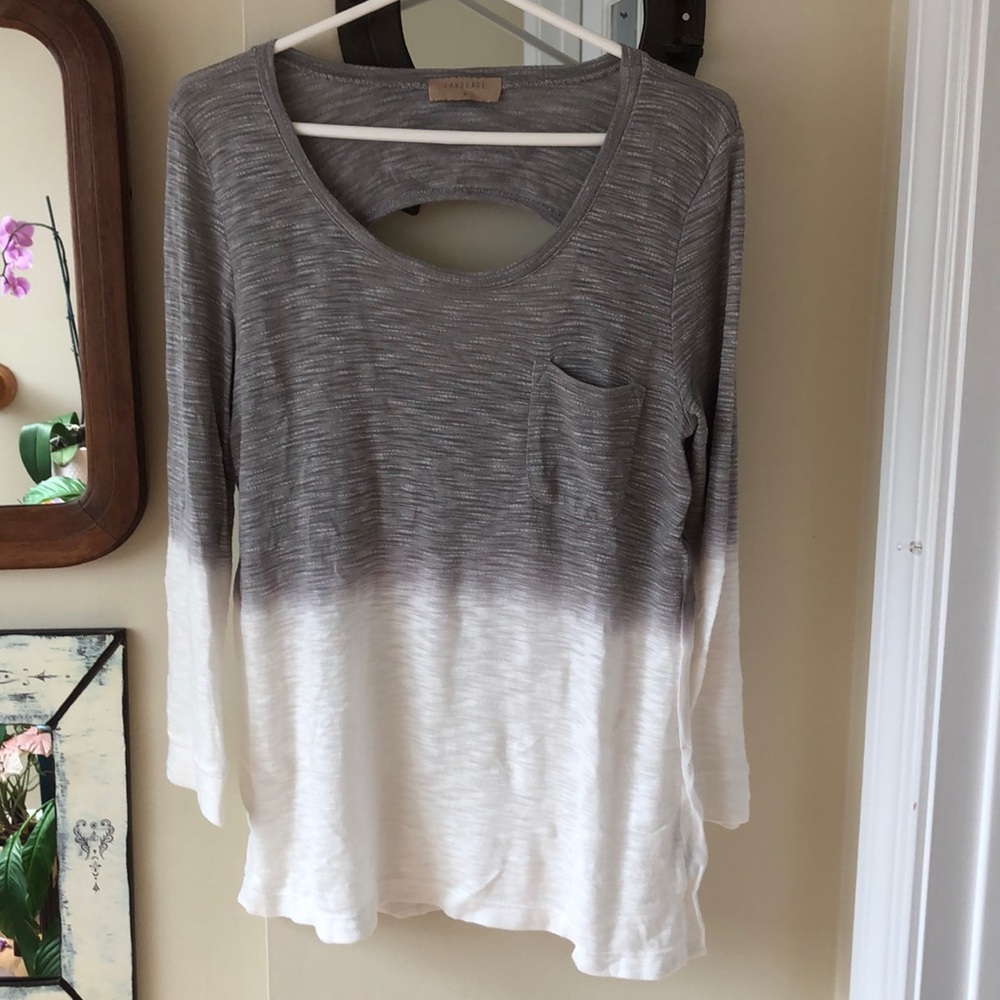 Silk back ombré shirt
